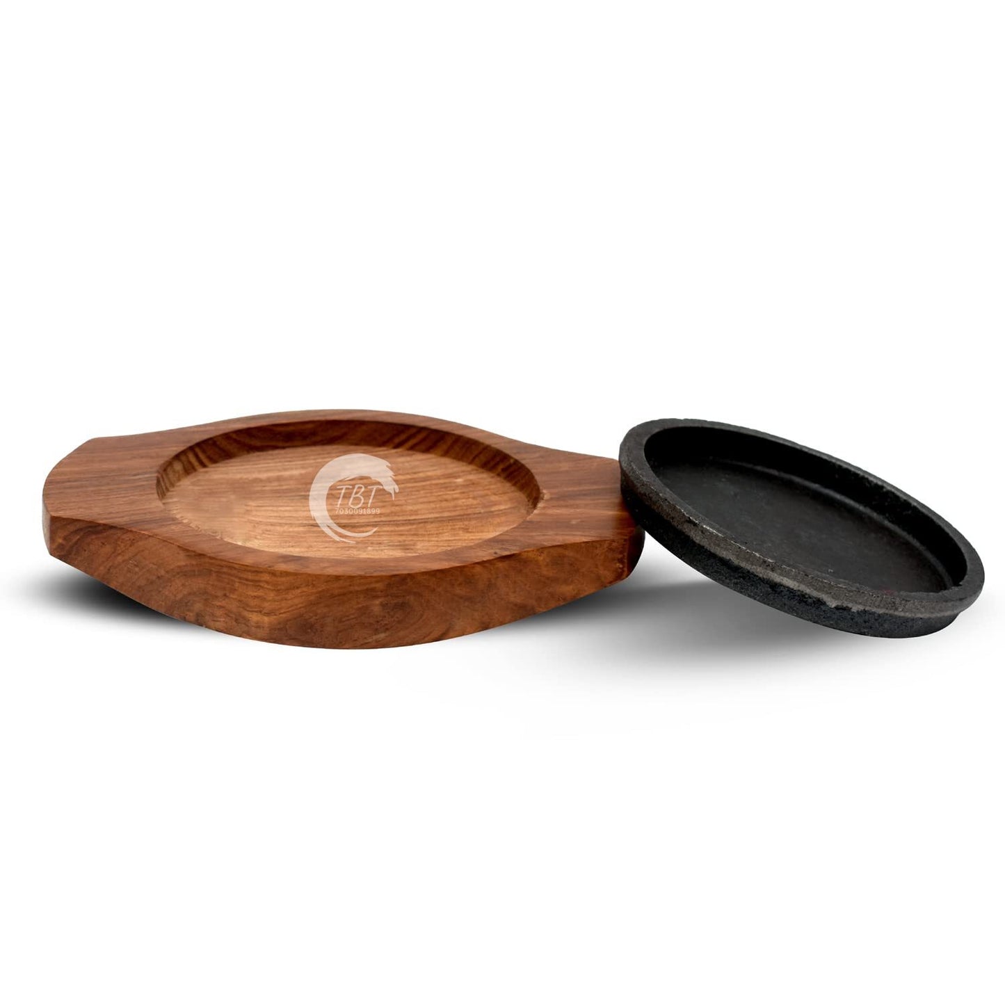 Cast Iron Sizzler With Wooden Base Sizzler Brownie Tray [ 8 Inch ]