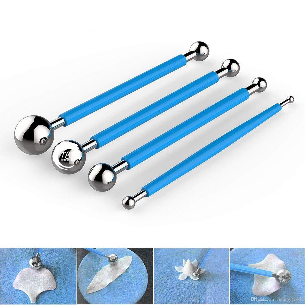4 Pcs Modelling Ball for Fondant Cake Flower Decorating Tools