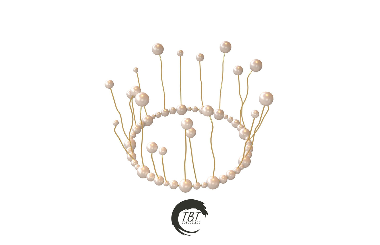 White Pearl Crown Cake Topper