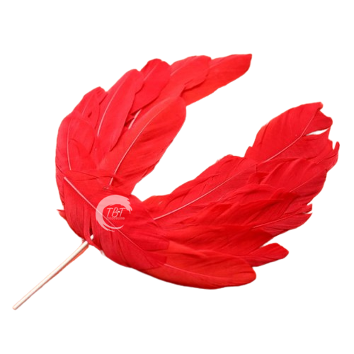 Red Angel Wing Feather Cake Topper