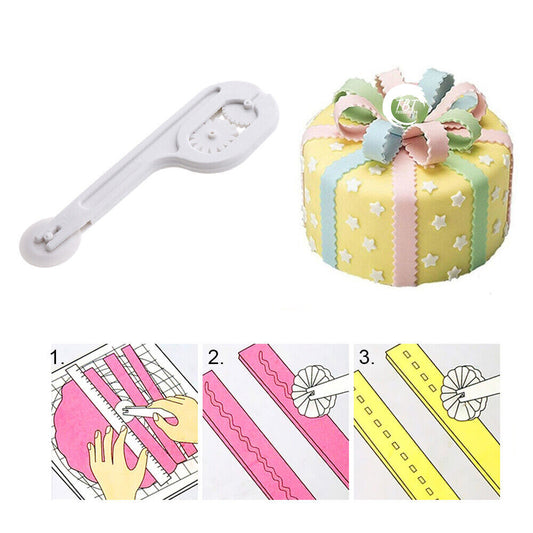 Fondant Cutter and Embosser 3 Wheel Tool