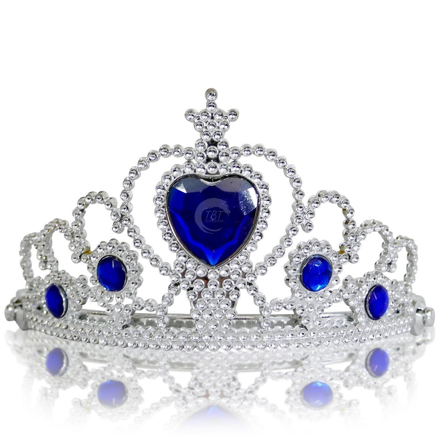 Royal Blue Plastic Princess Cake Crown