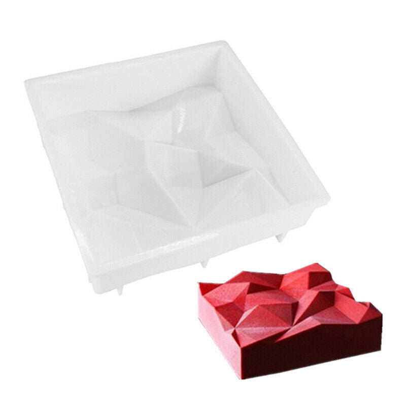 Square Irregularity 3D Diamond Shaped Silicone Cake Mold