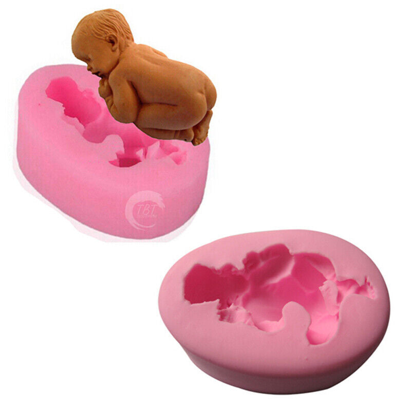 Small 3D Sleeping Baby Silicone Fondant Mold