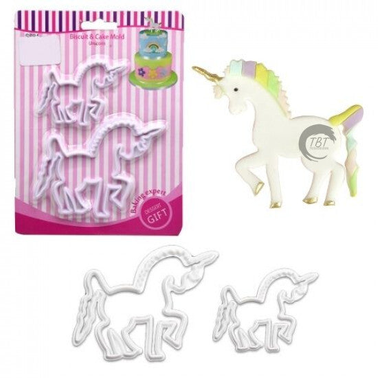 2 Pcs Unicorn Cookie And Fondant Cutter