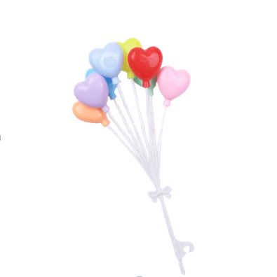 Miniature Colorful Heart Balloons Cake Decorative Topper